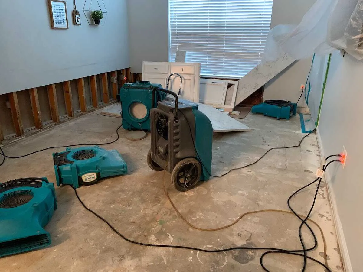 Dehumidifier in flood-cut room for Water Extraction & Removal in Fountain Valley